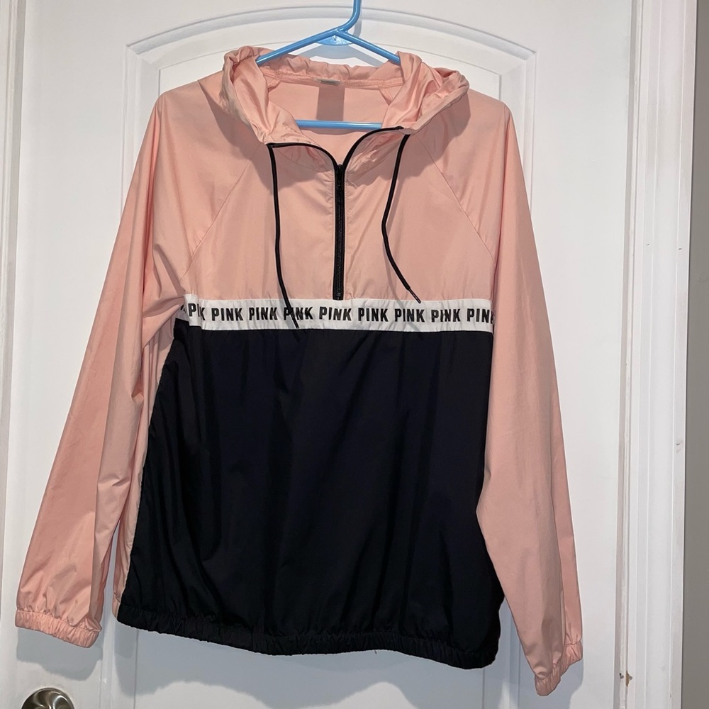 PINK Soft lightweight anorak quarter zip jacket